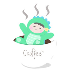 baby child in coffee cup 