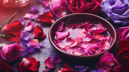 Obraz na płótnie Canvas Old art bright red pink purple fresh smell spa floral