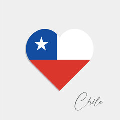 chile flag inside heart on gray background