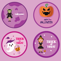 Vector illustration Happy Halloween Batches template