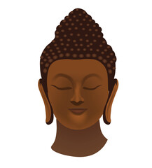 face of buddha vector illustration on white isolated