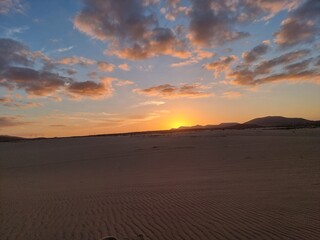 sunset in the desert