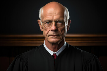 Portrait of a male judge in court