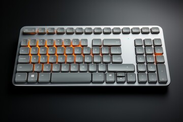Futuristic keyboard with a touch-sensitive surface and a matching high-tech mouse, Generative AI
