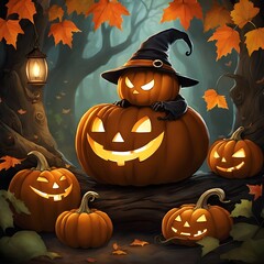 Halloween pumpkin generative ai