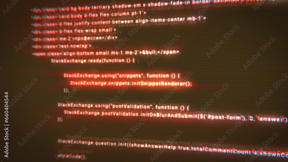 Aufkleber Typing a digital code by a programmer in a programming language, luminous letters and numbers. Making computer programs yellow background