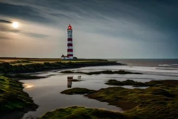 Rolgordijnen lighthouse at dusk © qaiser