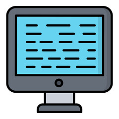 Computer Colored Outline Icon