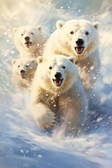  bears in the snow