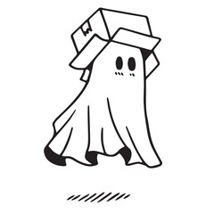 ghost with a box on head 