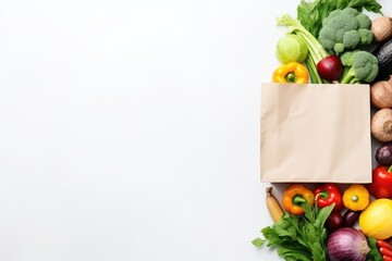 Delivery healthy food background with copy space - obrazy, fototapety, plakaty