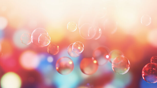 Colorful Bubble Background with Bokeh Lights