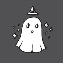 Halloween ghost with a hat