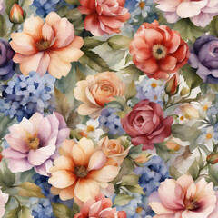 Obraz na płótnie Canvas beautiful vintage rose flower pattern