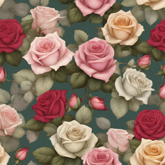 beautiful vintage rose flower pattern