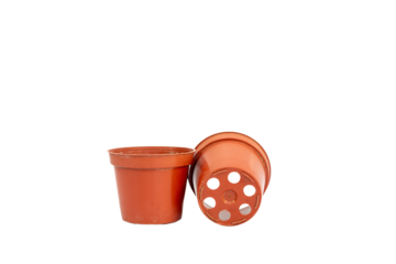 Small plastic plants pots with drainage holes 