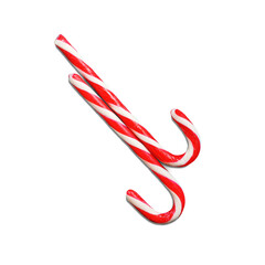 Two New Year's candy canes on a transparent background. PNG.