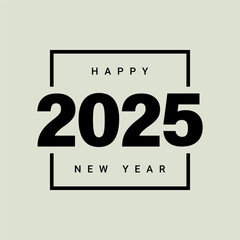 2025 Happy New Year Text Design.