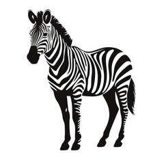 Fototapeta na wymiar Zebra logo, black and white, AI generated Image