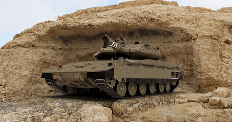 3d render israel war tank panzer 
