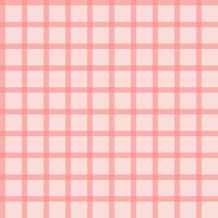 Checkered seamless pattern. Pink grid on light pink background. Vector illustration.