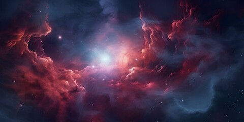 Cosmic background with stardust and gas nebulae.