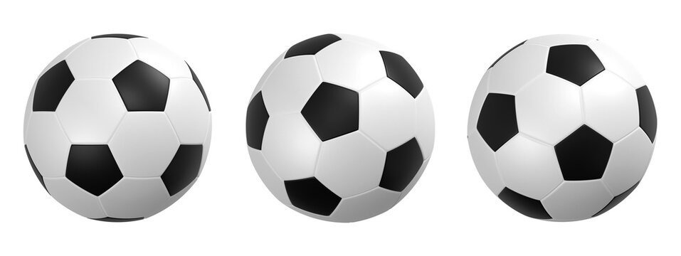 3D football with three different angles