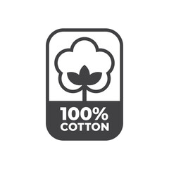 100% cotton icon. Vector SVG illustration.
 - obrazy, fototapety, plakaty
