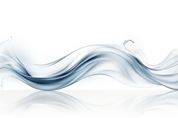 An abstract background image for creative content, depicting an imaginary and dynamic water wave against a clean white background. Photorealistic illustration