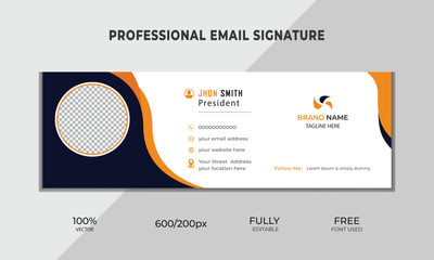 Professional Email Signature Template, Corporate Business Footer Template