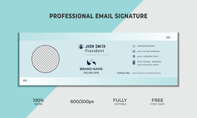 Professional simple Email signature template design, Flat Mail template