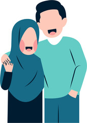Muslim Couple Illustration 
