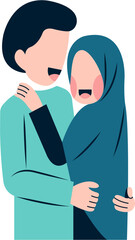 Fototapeta na wymiar Muslim Couple Illustration 