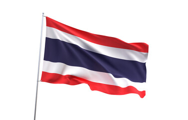 Flag of Thailand on transparent background, PNG file