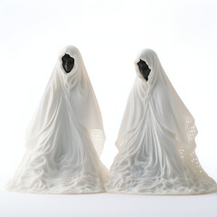 Ghostly Bride and Groom in a Haunting Embrace