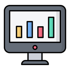 Marketing Analytics Colored Outline Icon