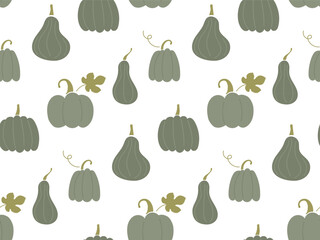 Seamless pattern with autumn pumpkin. Festive autumn banner, border, Card, invitation, menu. Autumn decorative pumpkins Harvest Repeated vector For wallpaper, wrapping paper, textile, scrapbooking.