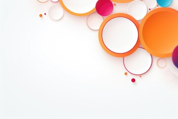 A vibrant collection of colorful circles on a clean white backdrop - obrazy, fototapety, plakaty