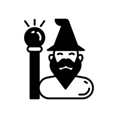 Wizard icon in vector. Illustration