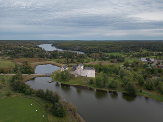Fototapeta na wymiar Kastelholm Castle on the Åland Islands, drone above view.