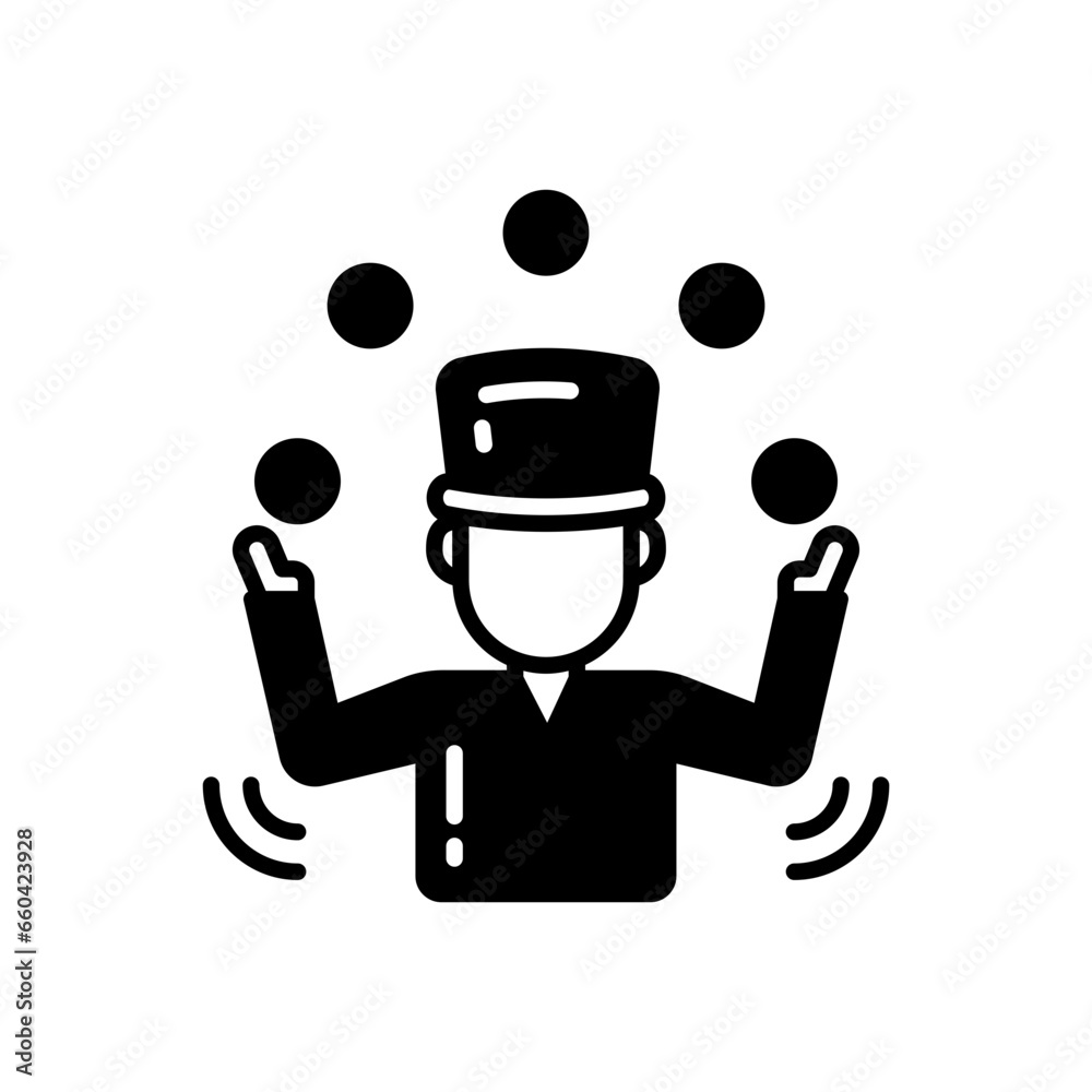 Wall mural juggler icon in vector. illustration