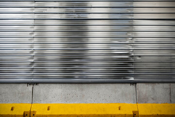 Old metal fence. Street background