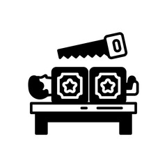 Sawing Person icon in vector. Illustration