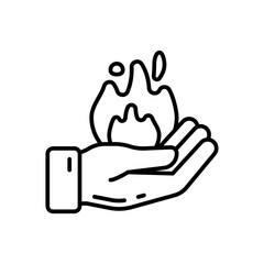 Hand Fire Trick icon in vector. Illustration