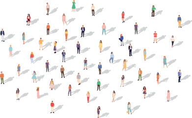 group of people, isolated vector