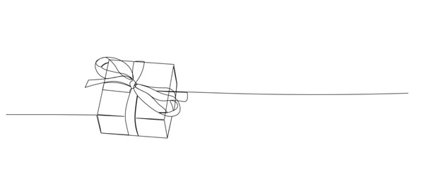 Christmas Gift Elements Vector Line Art Style