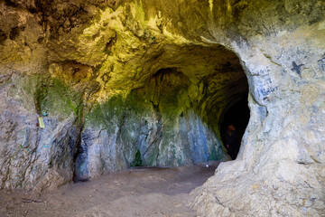 Bat cave in Bran Romania, Carpathian Mountains.