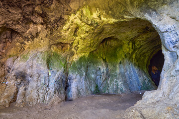 Bat cave in Bran Romania, Carpathian Mountains.