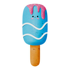 Cute ice cream cones with fun faces