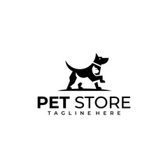 MODERN CAT AND DOG PET SHOP VECTOR ILLUSTRATION